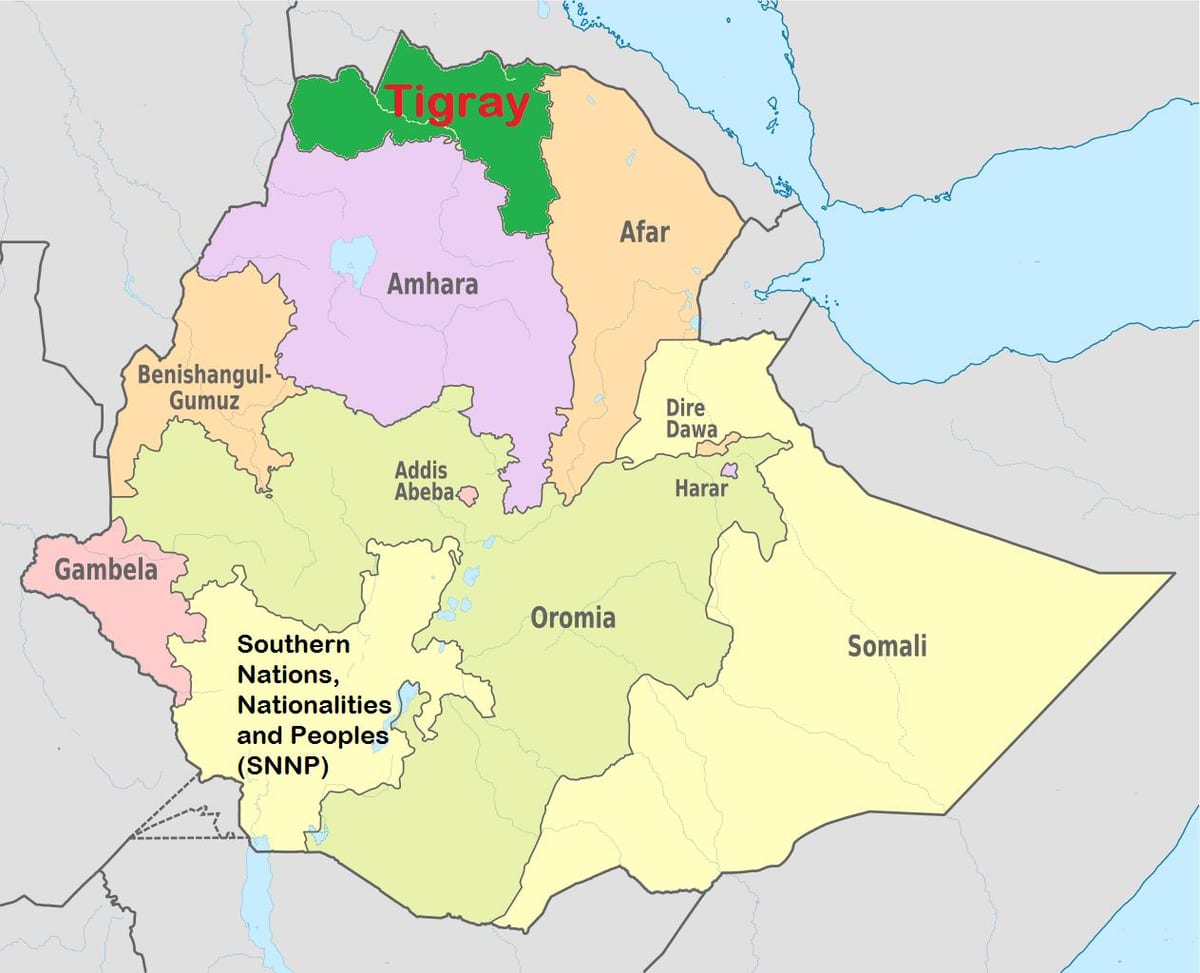 اتیوپی تیگری نقشه