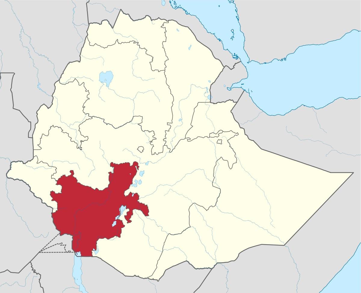 نقشه جنوب اتیوپی