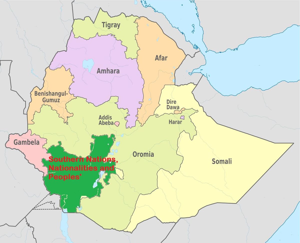 نقشه snnpr, اتیوپی