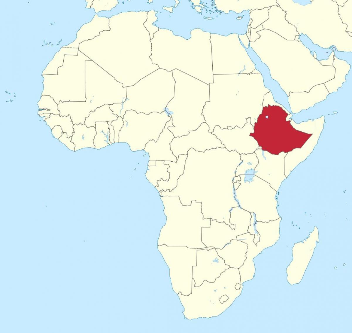 نقشه آفریقا نشان اتیوپی