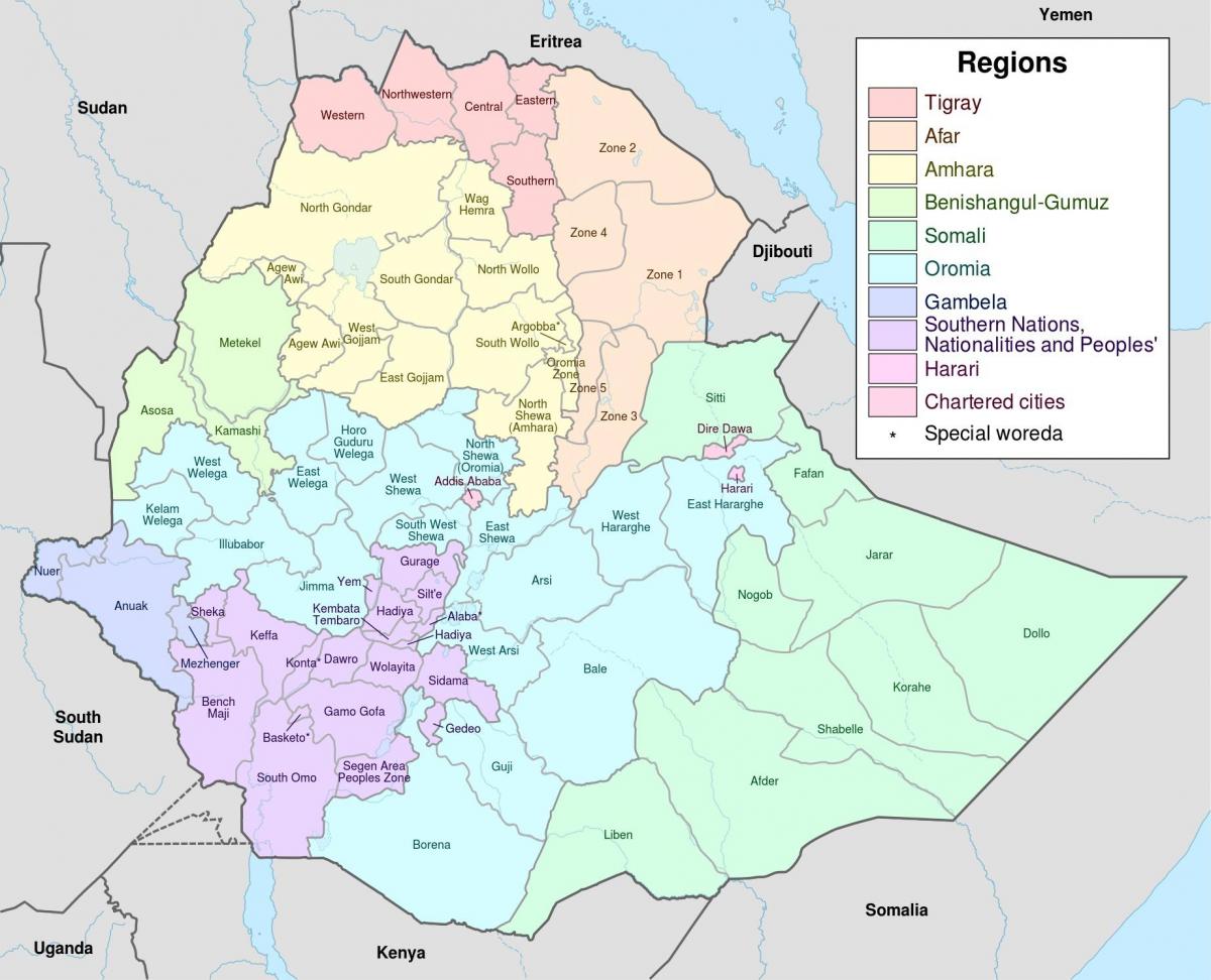 جدید اتیوپی نقشه
