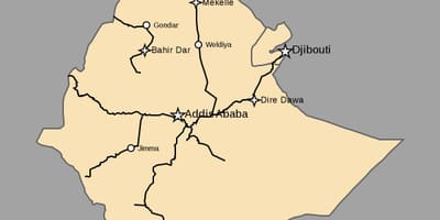 نقشه از اتیوپی قطار