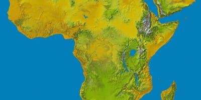نقشه از ارتفاعات اتیوپی در جهان