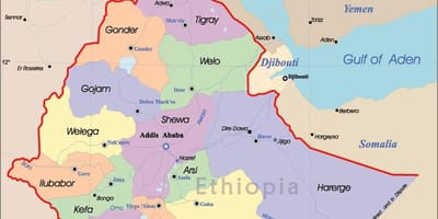 اتیوپی نقشه شهرها