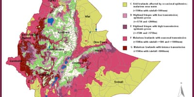 نقشه از اتیوپی مالاریا