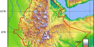 اتیوپی نقشه توپوگرافی