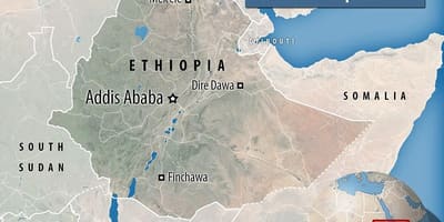Danakil افسردگی اتیوپی نقشه