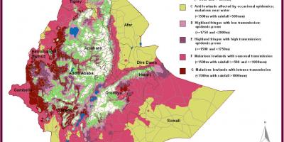 نقشه از اتیوپی مالاریا